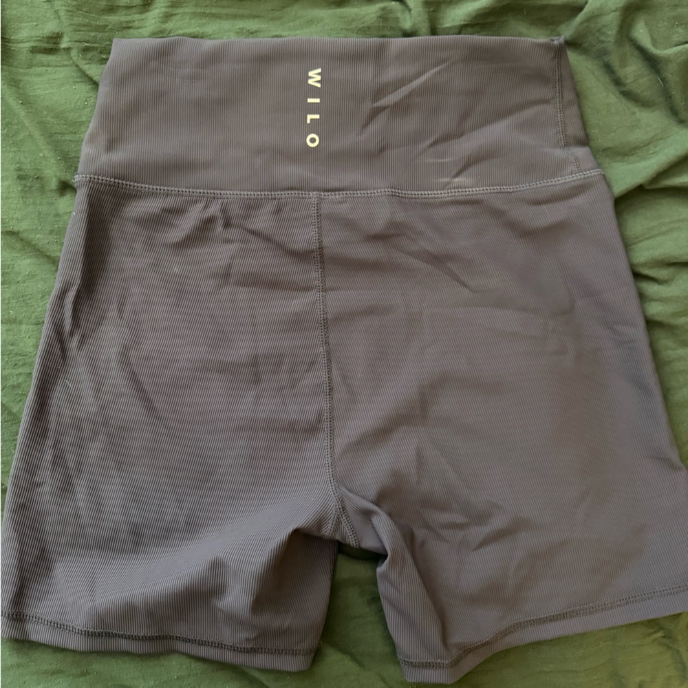 Wilo Grey Ribbed Women's Gray Bike Shorts Size Large